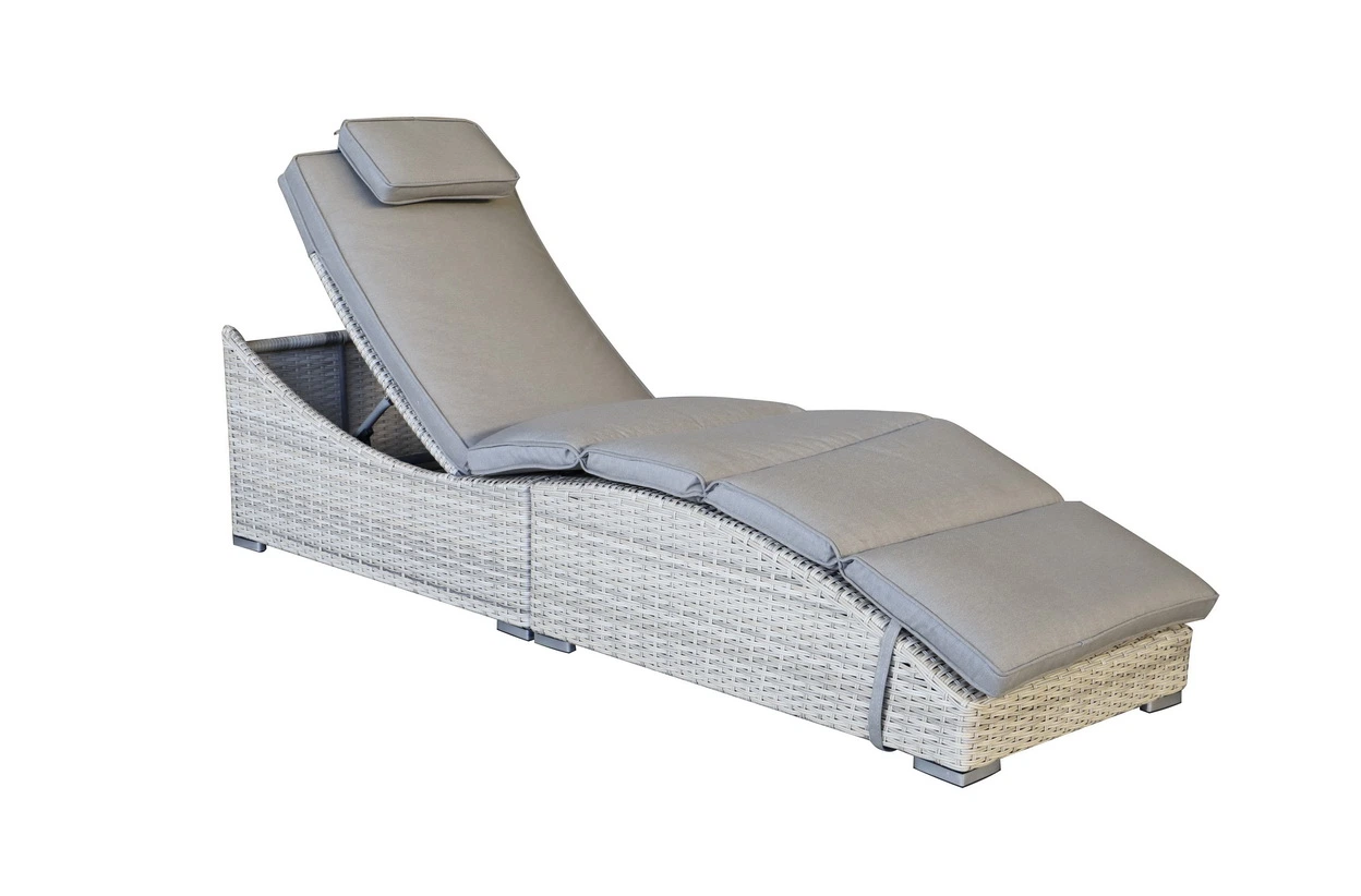 Wholesale/Supplier Hotel Outdoor Garden Rattan Lounger Aluminium Furniture Sun Lounger Chaise Sun Lounger