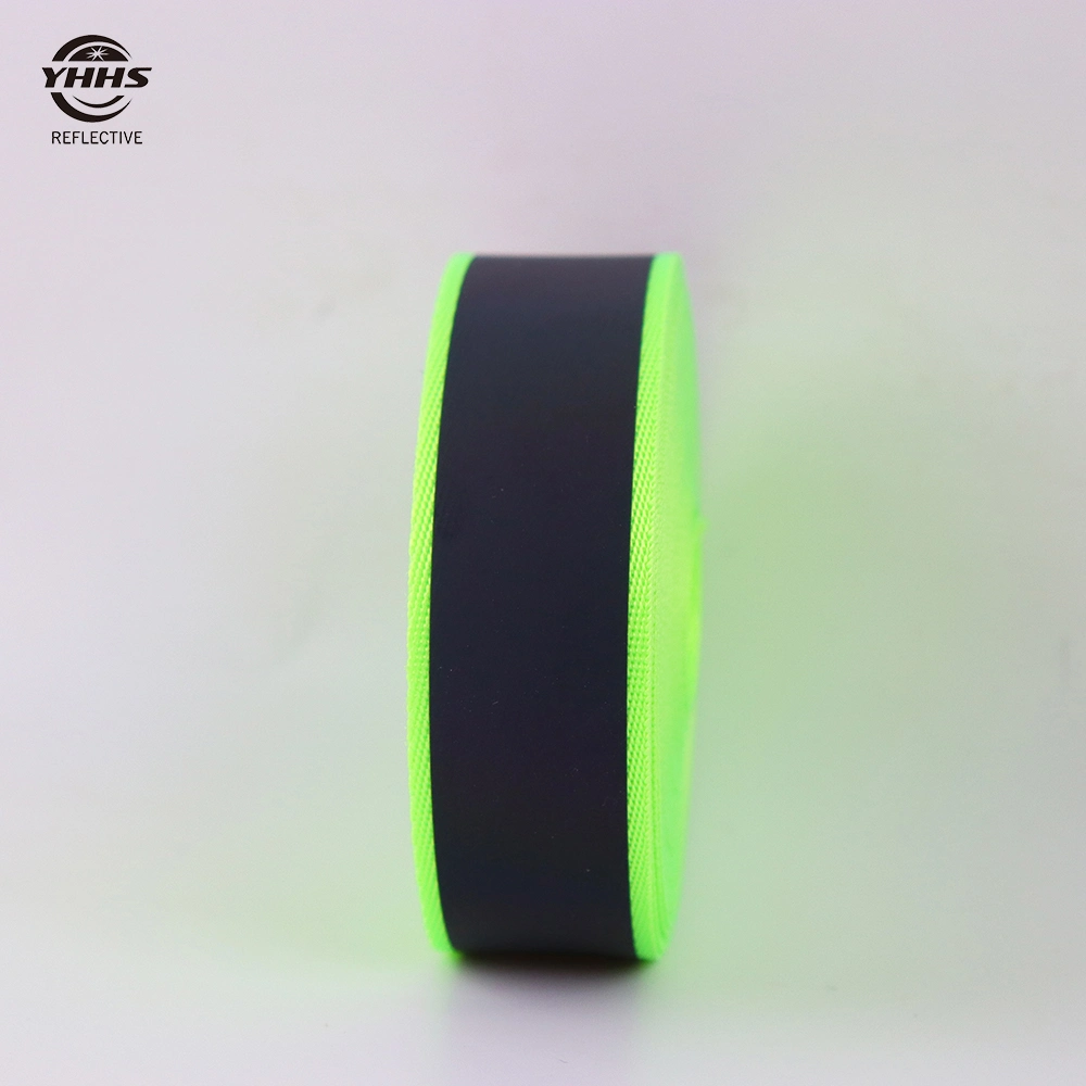 High Quality Fluorescent Green Reflection Tape Garment Accessories Rainbow Reflective Webbing