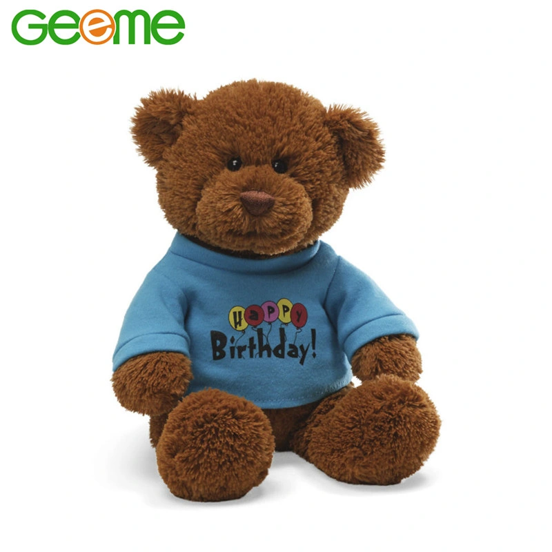 Promoción de peluche de oso negro suave abrazo personalizado con T-Shirt