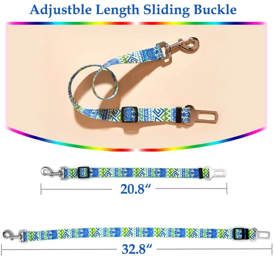 Ceinture de sécurité en tissu nylon PET imprimé ceintures de sécurité harnais de voiture pour Dog1