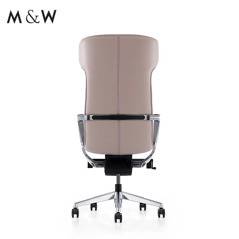 M&W Traditional Aluminium Alloy Armrest Swivel Manager Executive Leather Office Chair