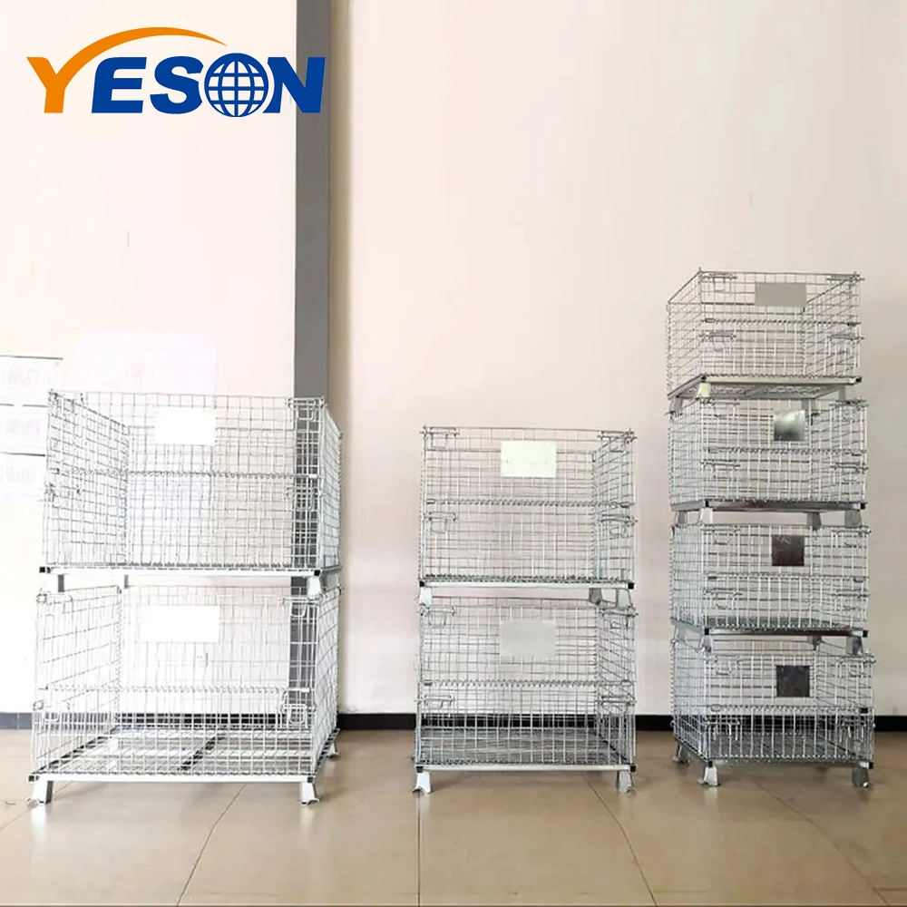 Outdoor Stackable Recycling Mesh Wire Front Load Mesh Container for Warehouse Supermarket