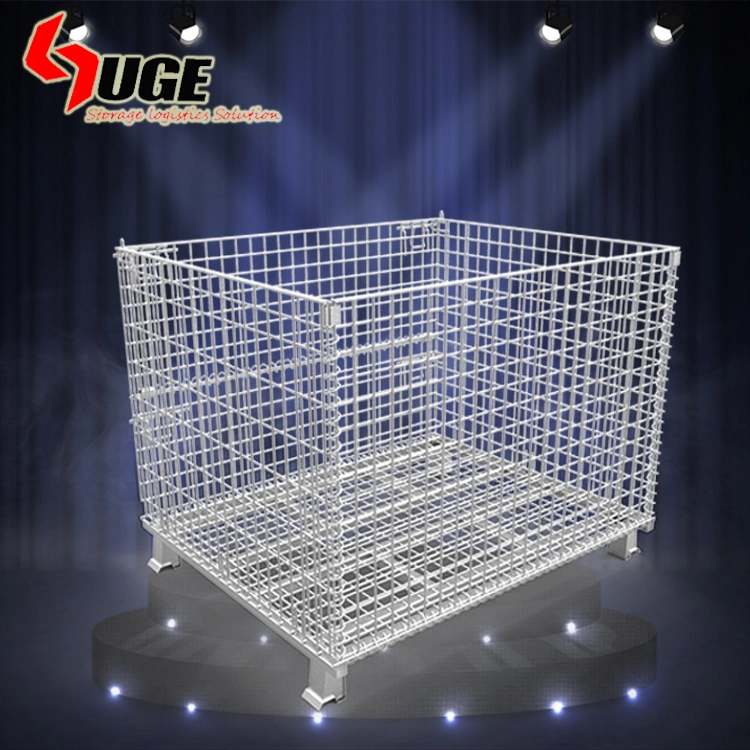 Folding Wire Mesh Pallet Storage Collapsible Bulk Container