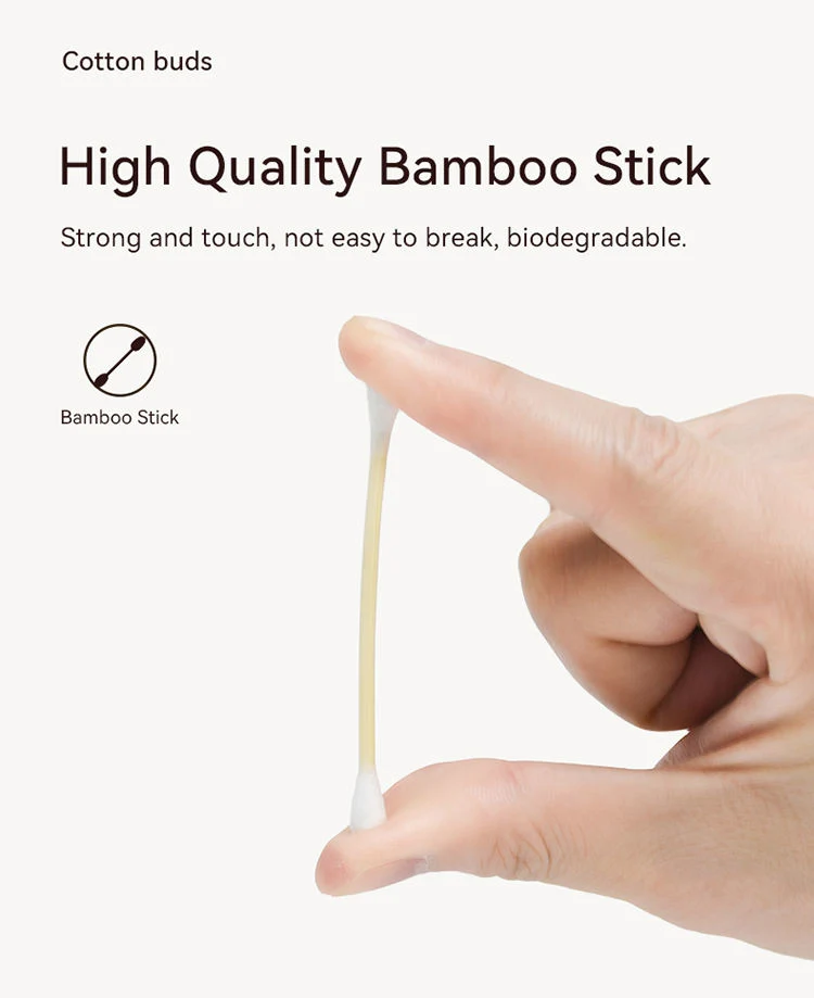 100 PCS High quality/High cost performance Medical Paper Wooden Bamboo Stick Double Head Cotton Swab for Daily Use