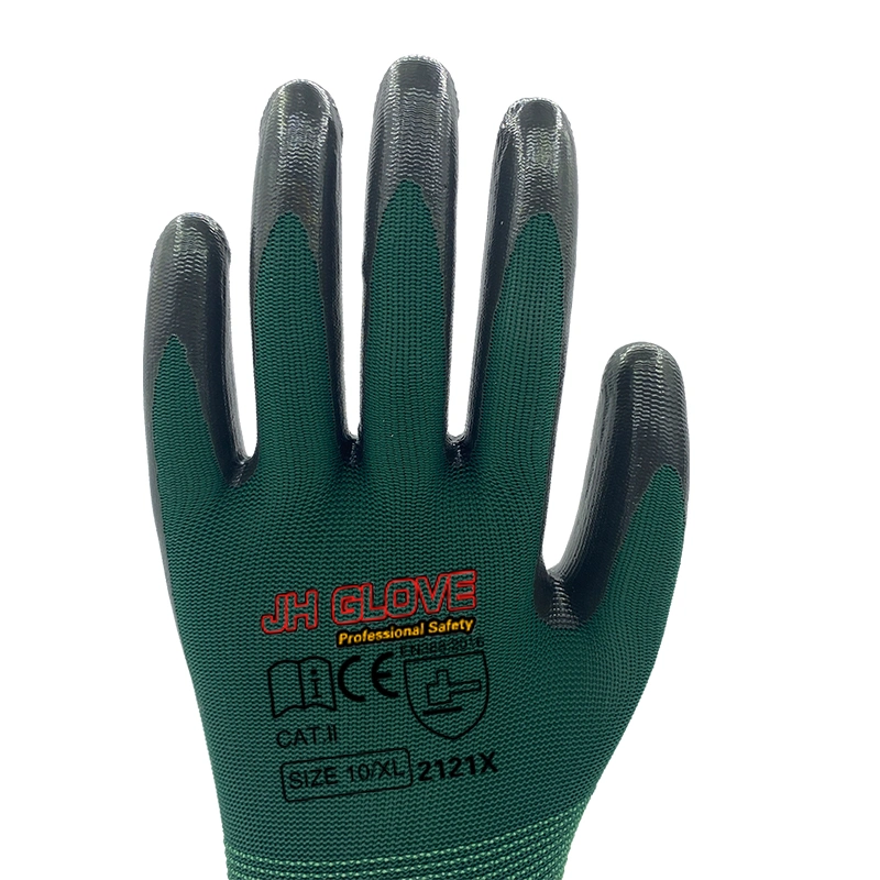 Hppe Anti Vibration Impact Shock Sandy Proof Work Gloves Cut Resistant Mechanic Glove Nitrile Palm Coated Protection Gloves