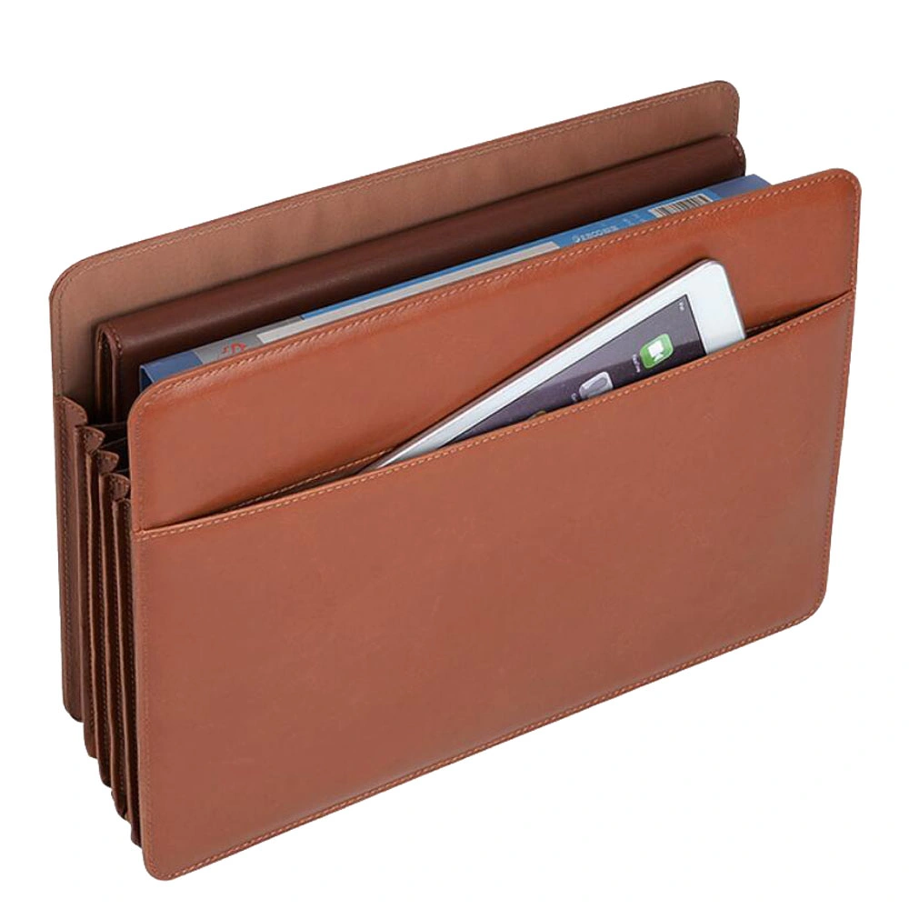 Organ Style Expandable Portfolio Foldes PU Leather Desk Organizer