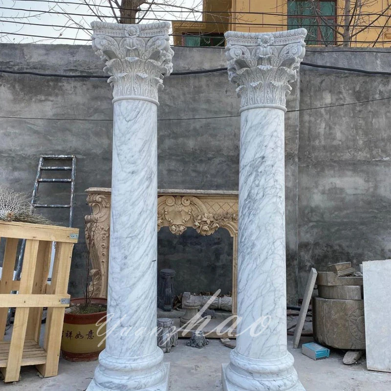 House Garden Decoration Marble Natural Stone Column Pillar