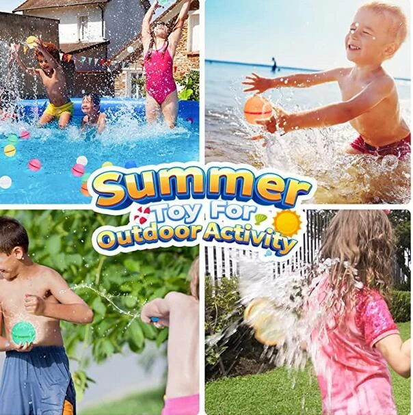 Reusable Water Bomb Balloons, Summer Toy Water Toy, Pool Beach Toys for Kids, Outdoor Activities Water Games Toys Self Sealing Water Toy Splash Ball 6 Pack