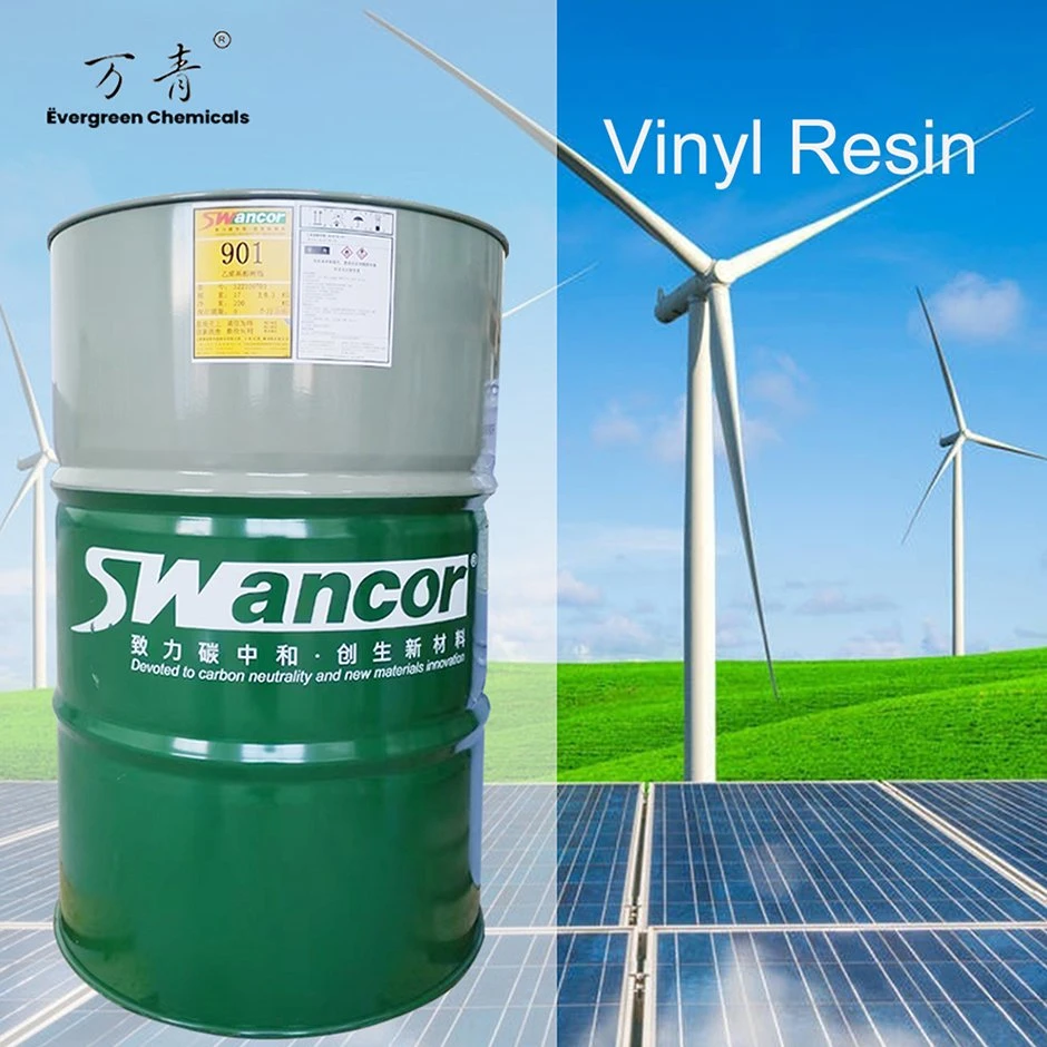 Swancor 901 resina de éster de vinilo para tubos de fibra de vidrio, tanques de almacenamiento, desulfuración de gases de combustión, Industria del Acero, Industria Química, Industria petroquímica