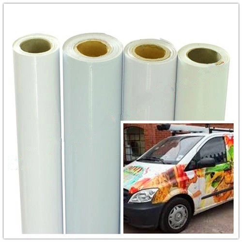 Printable Self Adhesive Vinyl Roll Film Advertising White Printing Sticker