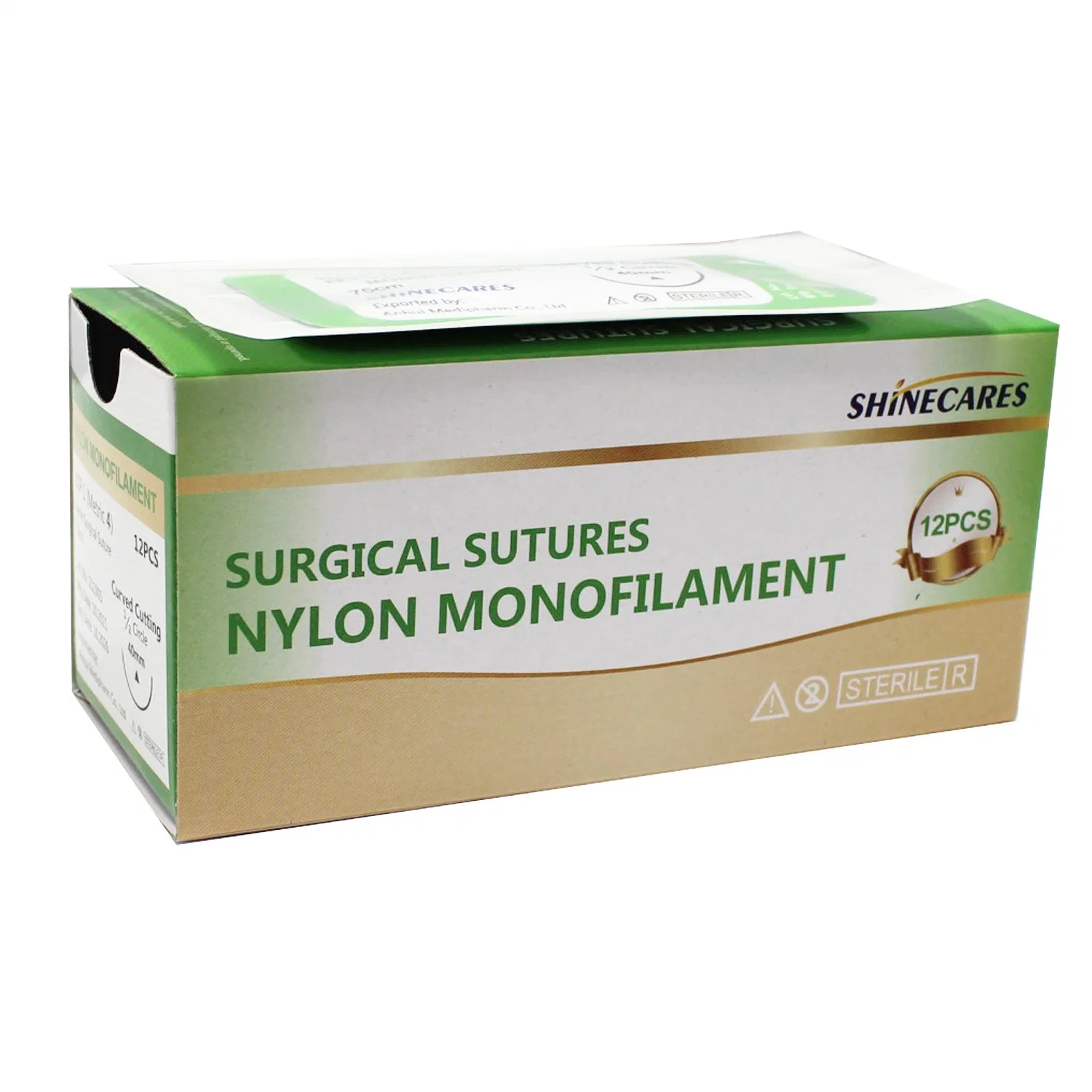 Surgical Medical Nylon Suture, 9/0 and 10/0, 12PCS/Box