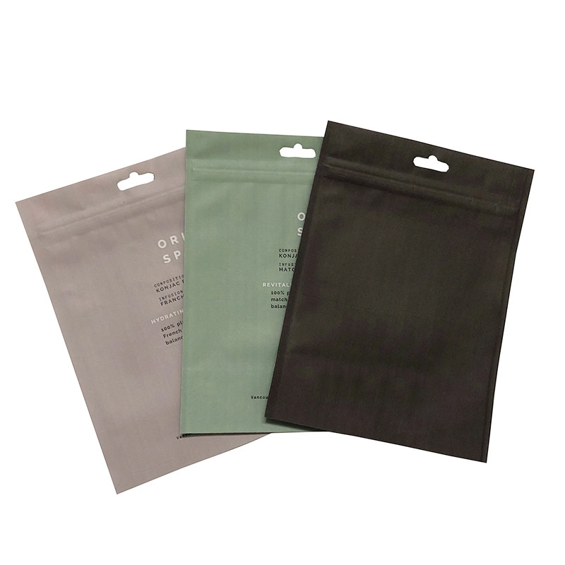 Pochettes en papier Kraft blanc biodégradable Ziplock Brown Sacs à fermeture éclair pour emballages alimentaires