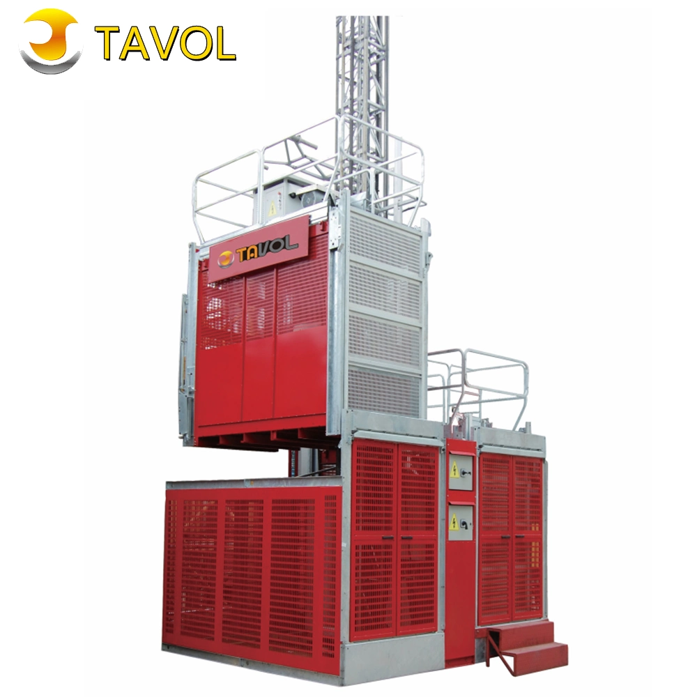 1-2 Ton High Rise Building Construction Double Cabins Hoist Lift Elevator