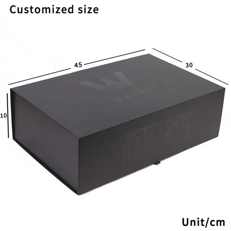 Custom Logo Magnetic Versandkartons für Kleidung Hosen Schwarz Luxus Faltschachtel-Display Verpackung Geschenkbox