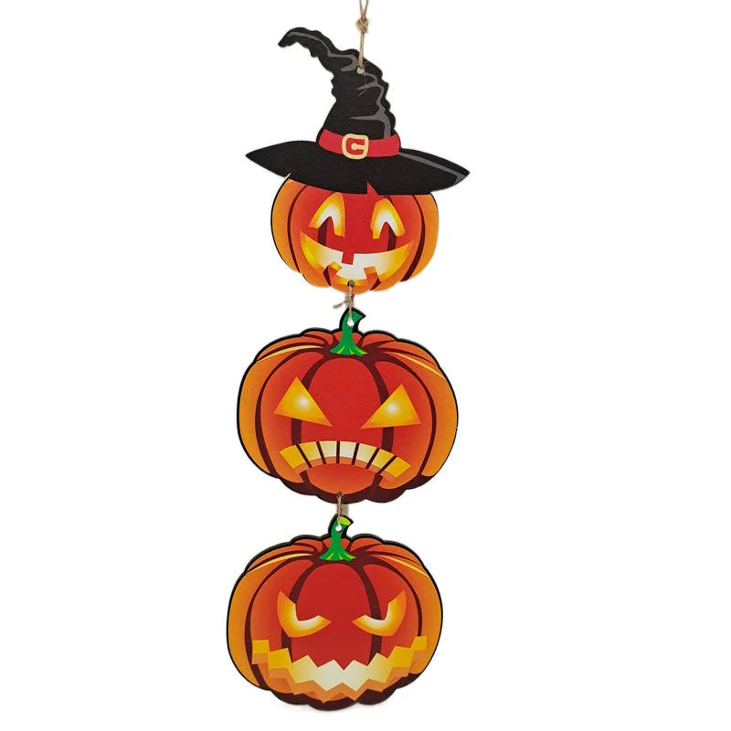 Halloween Wooden Crafts Pumpkin Pendant Outdoor Courtyard Terror Decoration