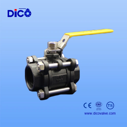 Dico Gas Oil Water 1000psi Full Bure CF8/CF8m/Wcb Bsp BSPT End 3PC Ball Valve