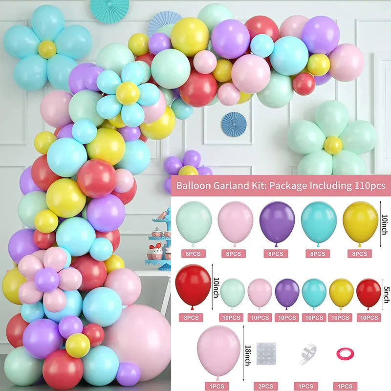 Macaron Themed Balloons Birthday Decoration Latex Balloon Set Party Supplies 5" 10" 18" Inflatable Balloon