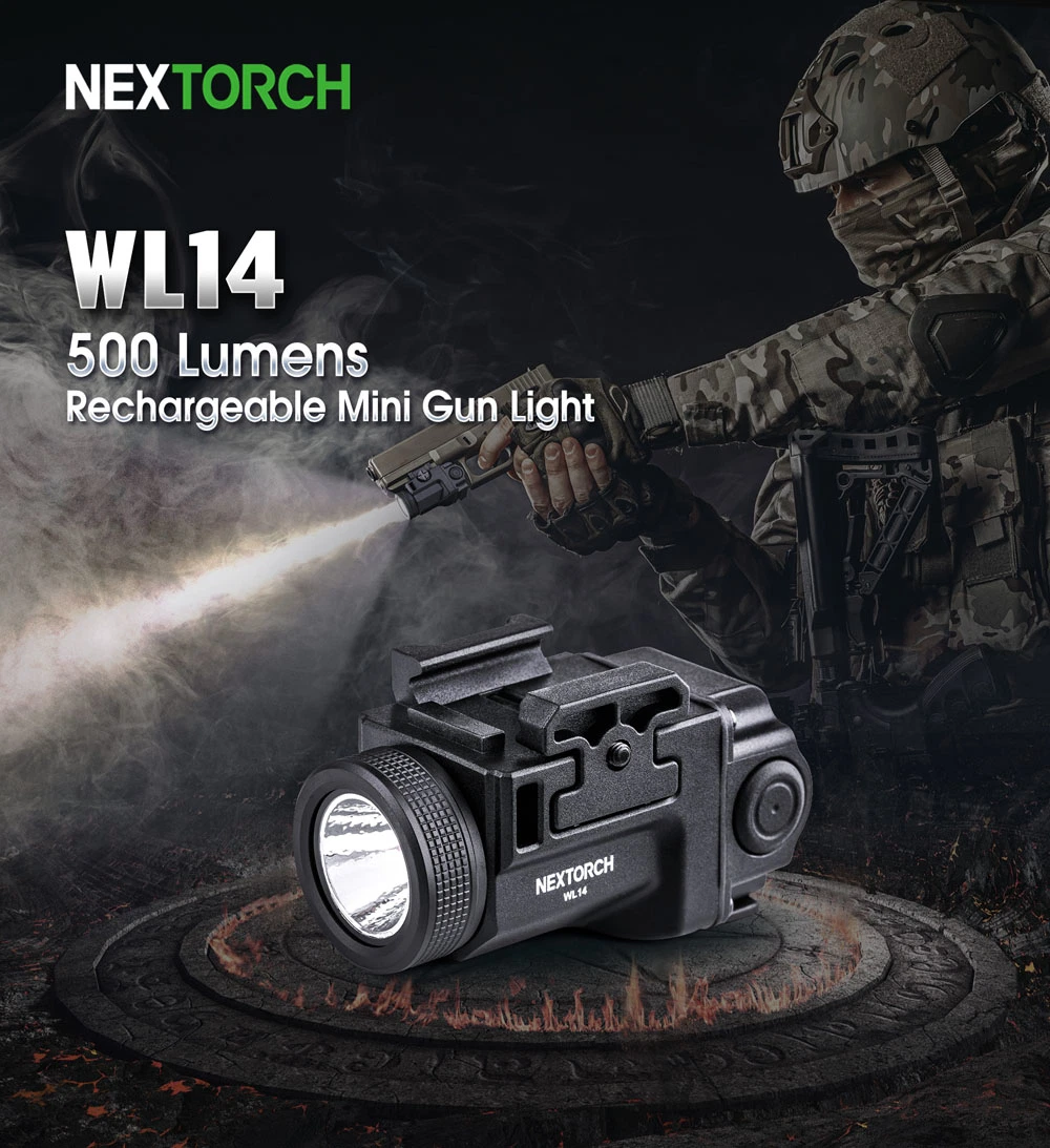 Nextorch Wl14 500 Lm Rechargeable Tactical Weapon Light for Police