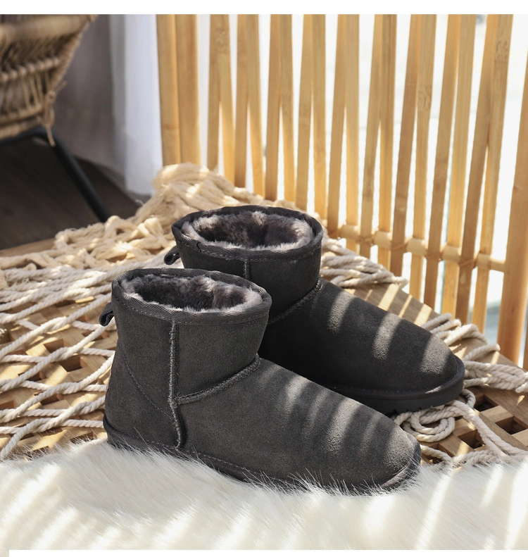 Inventory Clearing at Wholesale/Supplier Price Classic Style Basic Model Cheap L Warm Soft Cow Suede Snow Boots for Women