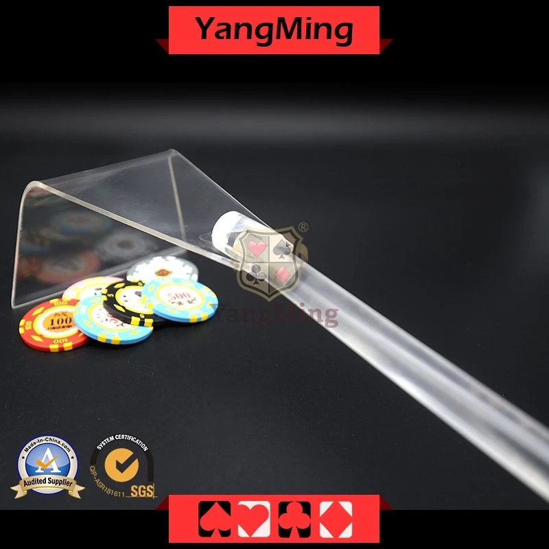 Nuevo estilo de diseño personalizado de Chip transparente el rastrillo de la mesa de póquer Casino Chip Poker transparente Accesorios Rastrillo (YM-SR02)