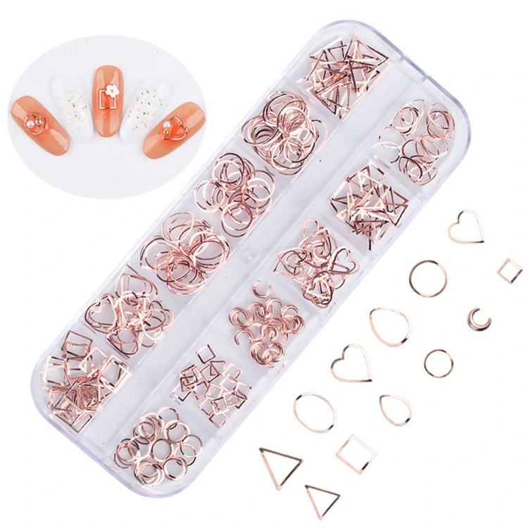 Mix Shape a Box Alloy Gold Jewelry Metal Decoration Nail Art Decaration Accessory