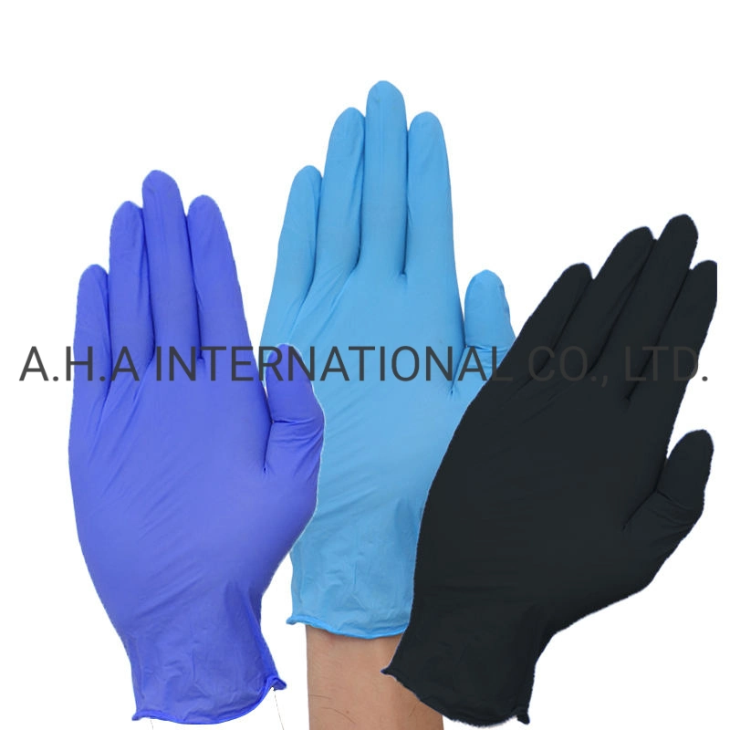 New Design Disposable Nitrile Gloves Blue Nitrile Thin Gloves Household Solid Kitchen Cleaning Gloves