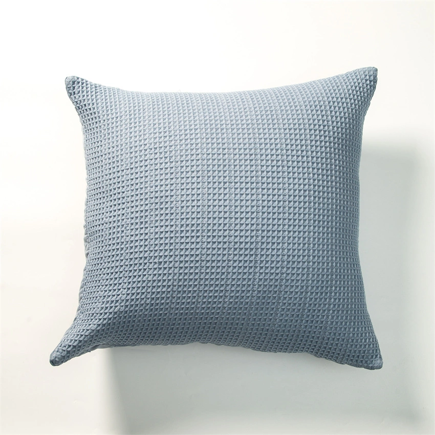 Les panicules Housse de coussin 45x45 cm Housse de Coussin Coton de style décontracté Waffle Vérifier Coussin pour la décoration beige gris bleu couleur solide pour un canapé-lit