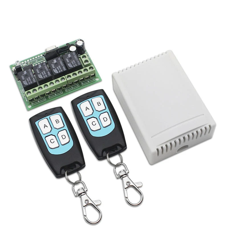433MHz 4 Channel Wireless Learning Code 24V/12V Remote Control Switch and Controller Kit for Door Gate