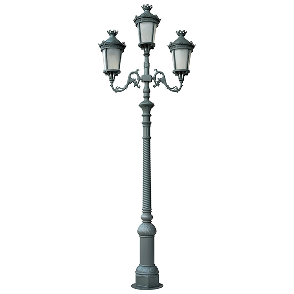 Garden Street Decorative Light Pole Ductile Iron Retro Lamp Post for Condominiums