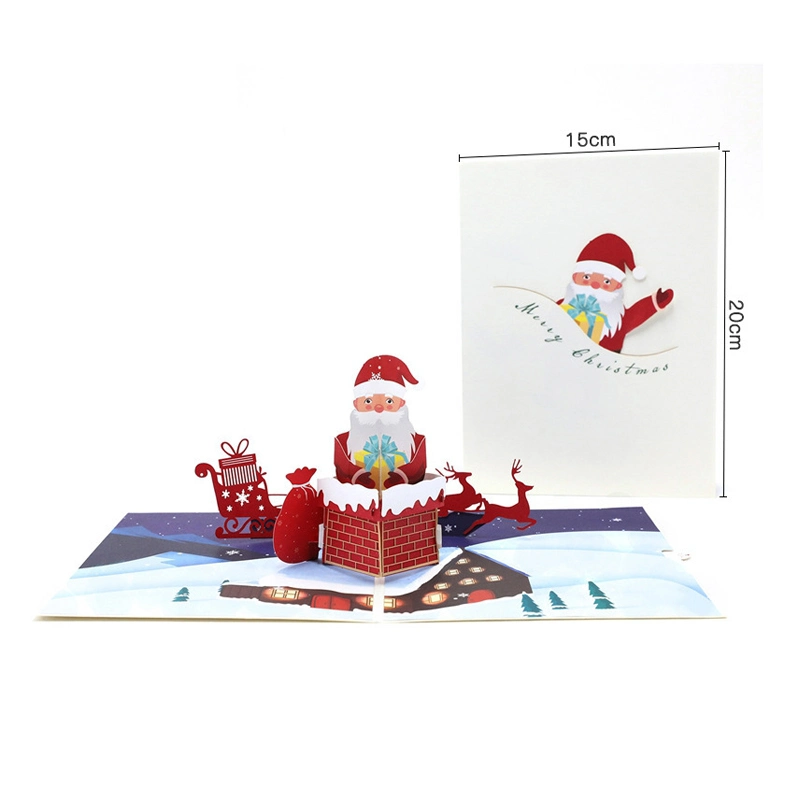 Großhandel/Lieferant Benutzerdefinierte Postkarte Drucken Lustige Weihnachtsbaum Glückliches Neues Jahr / Geburtstagskarten 3D Pop Up mit Kraftumschlag