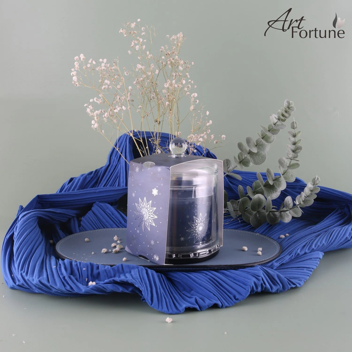 New Arrival Luxury Cloche Glass Candle with Foil Label for Home Decor