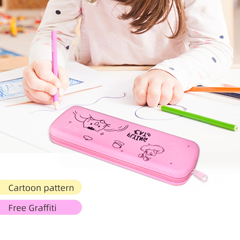 New Creative Printable Pattern Children&prime; S Silicone Graffiti Pencil Bag Students Writing Stationery Box Drawing Cartoon Washable Silicone Pencil Cases