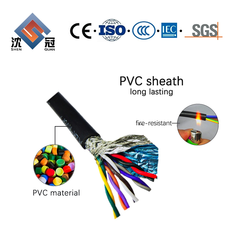 Shenguan Control Cable Copper Wire 0.75 1.0 1.5mm Square Shielded Twisted Pair Signal Control Cable Mining Cable Tinned Copper Conductor Low Voltage Cable