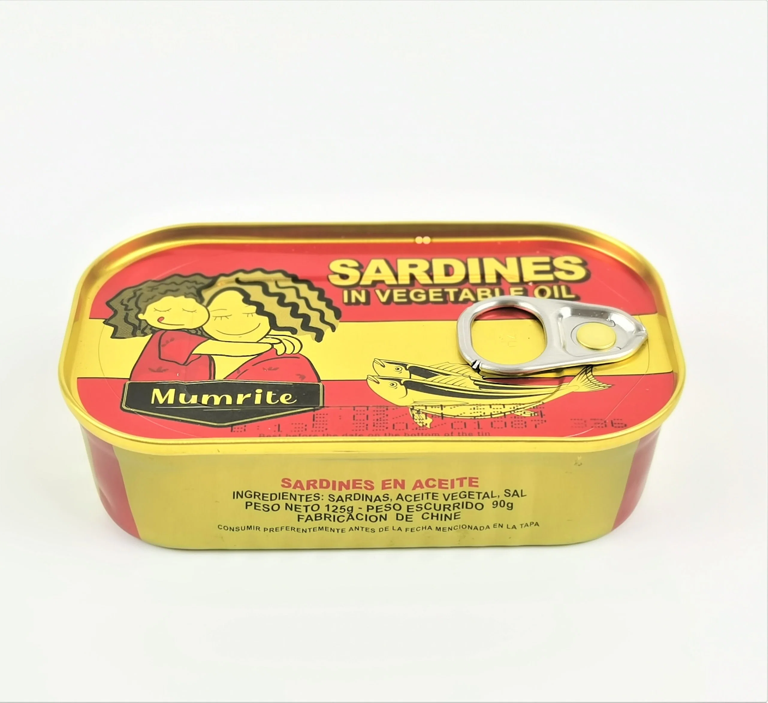 Canned Sardine in Vegetable 100% Oil Wholesale/Supplier Sardines Tin Fish 125g