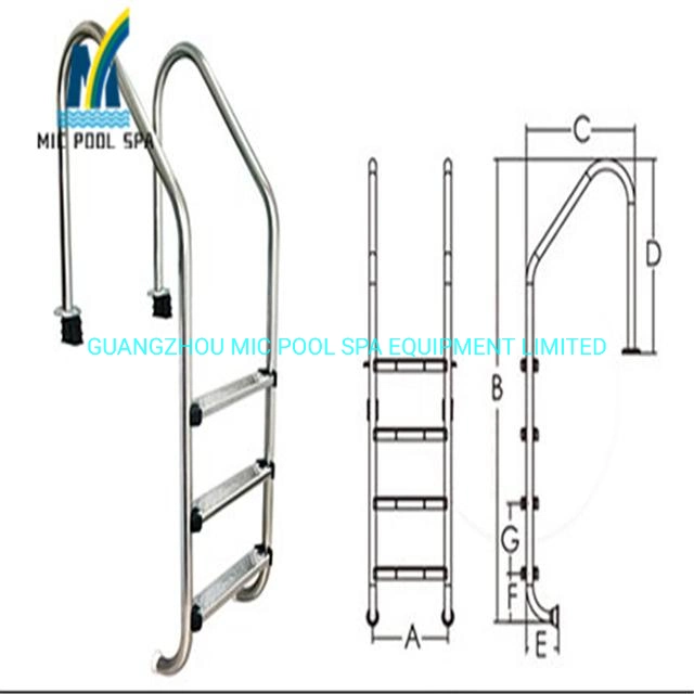 Piscina Piscina portátil de Protección de alta calidad de la piscina de agua extraíble de acero inoxidable 304 Pasamanos escalera