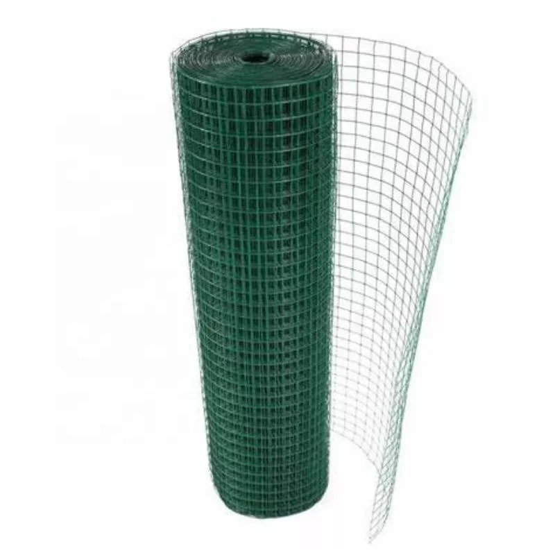 Malla de alambre soldada con recubrimiento de PVC verde de 300x300mm para animales Jaula de pollo Coop de jardín de verduras