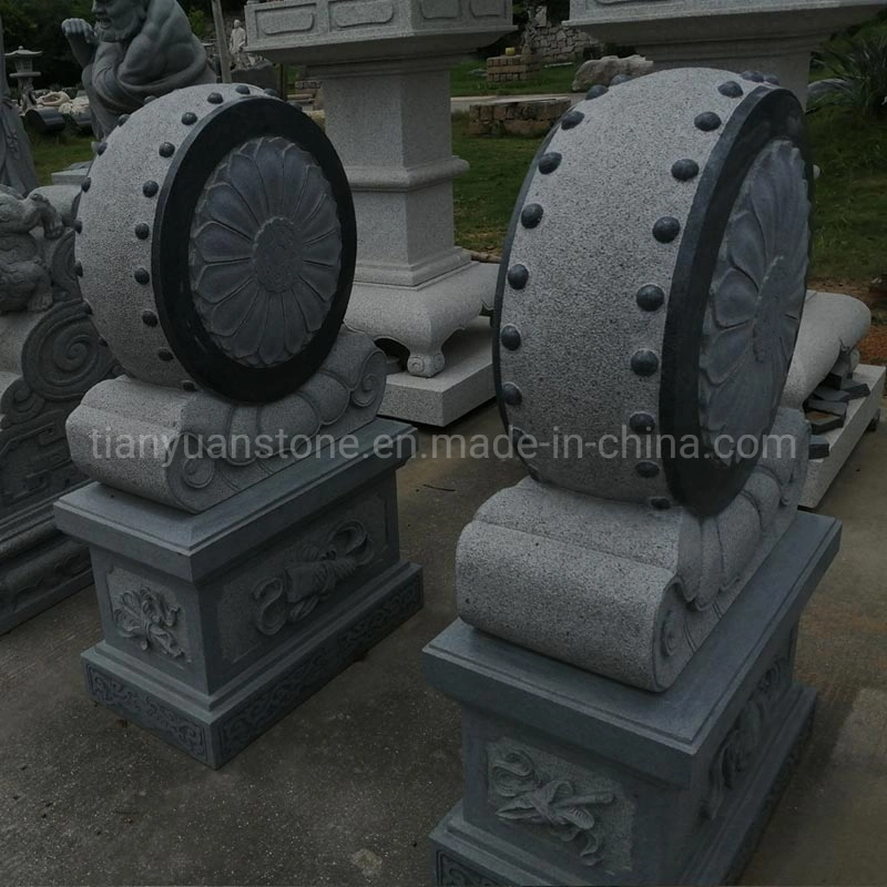 Large Drum Hugging Shaped Bearing Stone Carving China Bao Gu Shi for Temple Door Use Temple Stone Ornaments