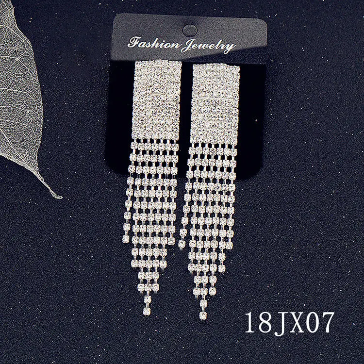 Wholesale/Supplier Fashion Alloy Rhinestone Chain Tassel Earrings Jewelry Gifts