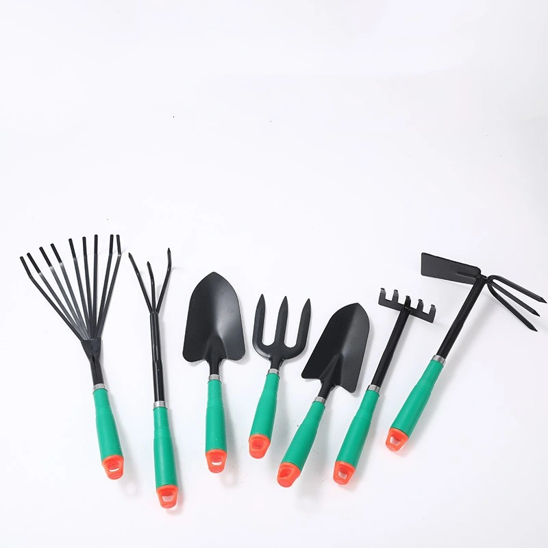 Balcony Garden Planting Tools A3 Carbon Steel Material Silicone Two-Color Handle Shovel Gardening Tool Set