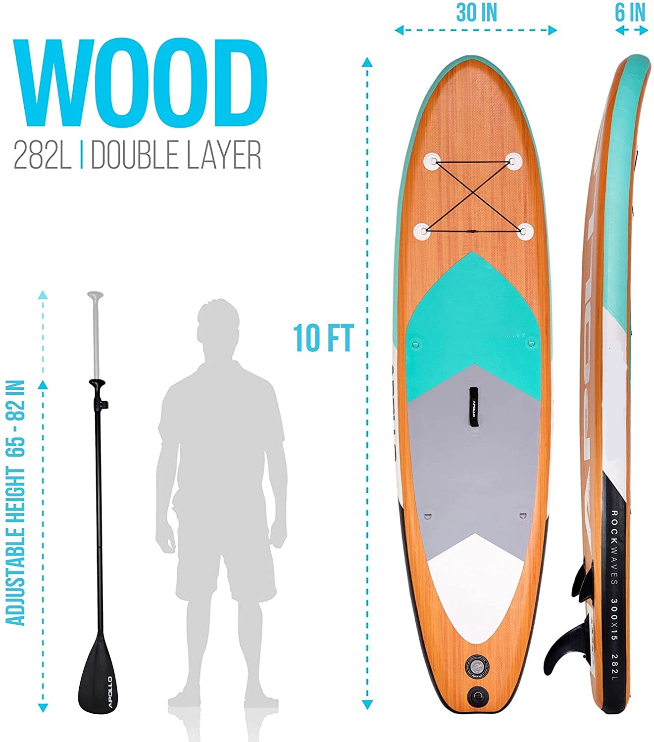 Inflatable Stand up Paddle Board (SUP) - Blow up Standup Paddleboard for Adults with Premium Accessories