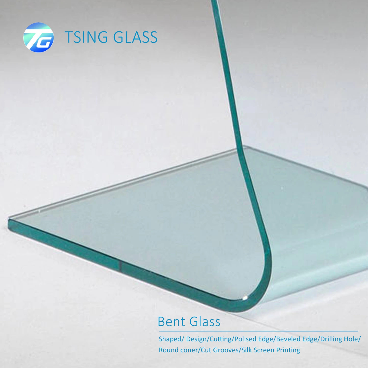 6mm 8mm Tempered Curved Glass /Hot Bent Glasss/Curved Glass for Door/Freezer Display/ Icebox/Furnace/Railing Fence