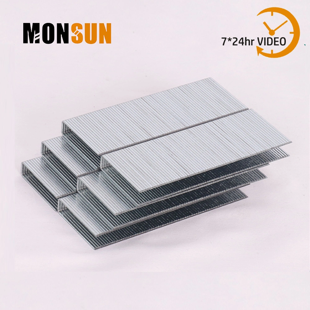 Galvanized Steel Staples Glue Collated Narrow Crown Staples for Woodwork and Flooring