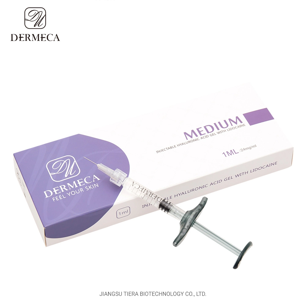 Dermeca Cross-Link Hyaluronic Acid Gel 1ml Dermal Filler Implant Skin for Moderate Wrinkles/Fineline/Crow&prime; S Feet/Fullips Beauty Lip/Fullips Lip Plumping