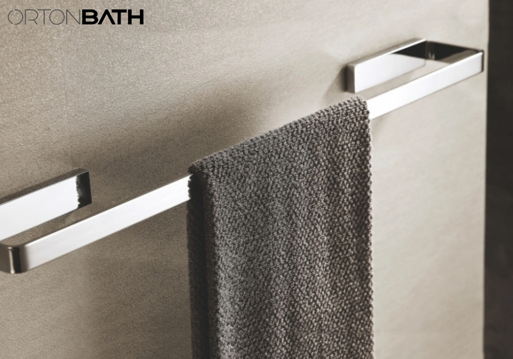 Ortonbath 8 pièces en alliage de zinc en laiton facile à installer Serviette Serviette Set de Rack incluent un bar, serviette de papier hygiénique titulaire, l'anneau et 5 de la Robe de crochets, Salle de bains accessoire