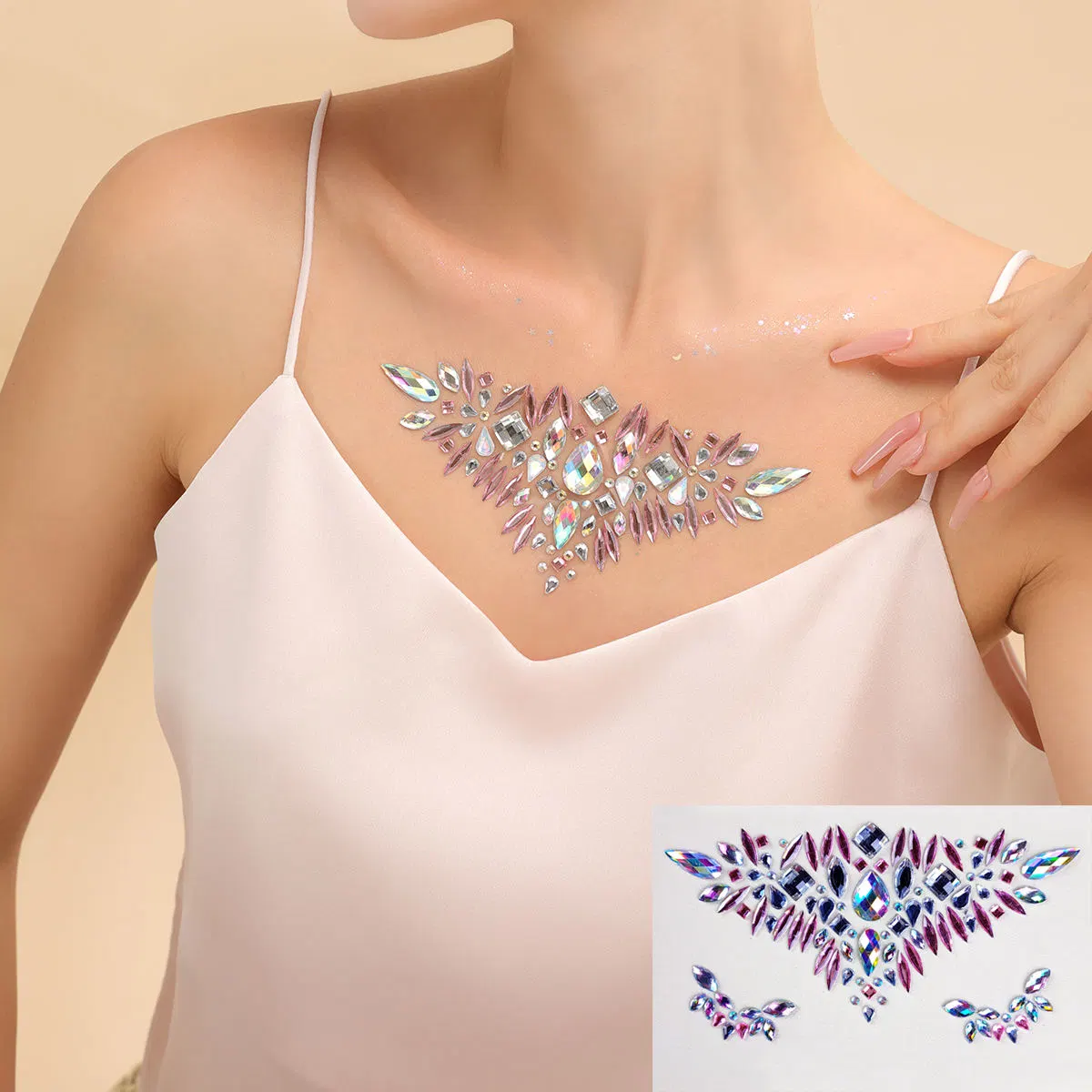 Diamond Rhinestone Decorative Jewels Body Art Chest Crystal Gem Tattoo Stickers Tattoo