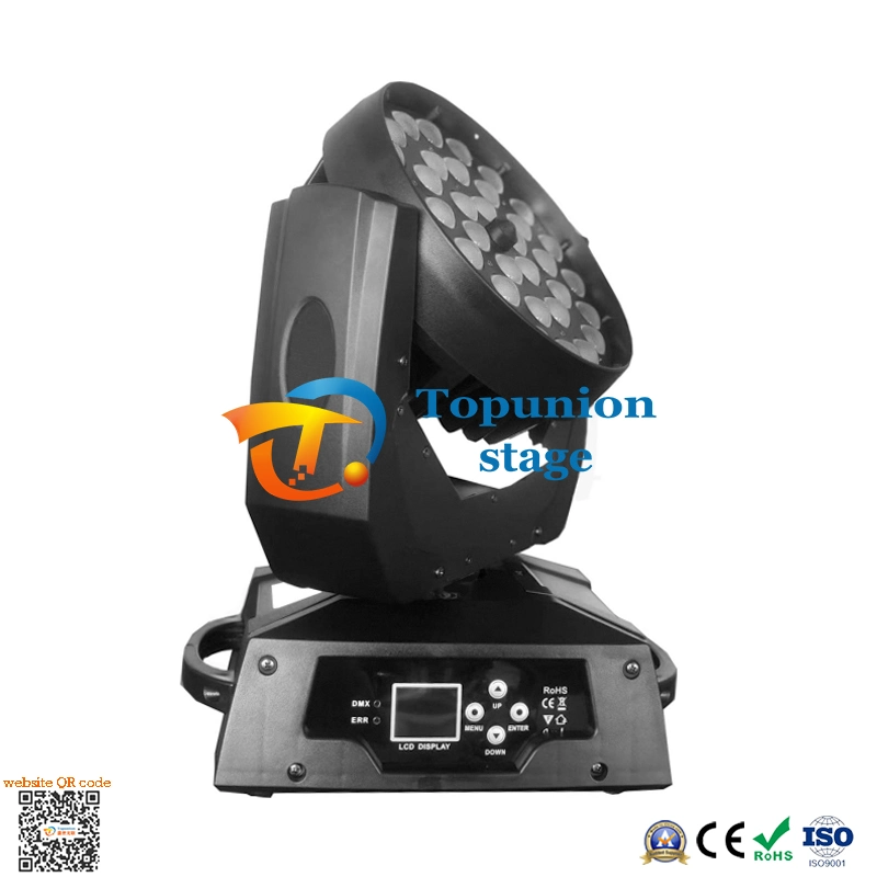 Full Color LED Focusing Moving Head Zoom Lights Effect Stage RGBWA UV 6 in 1 Projector Light