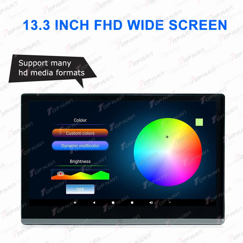 13.3 Inch Car Headrest Auto Multimedia Output Player Support 1080P HD Car DVD Player Touch Vertical Screen Stereo Compatible with Speaker
