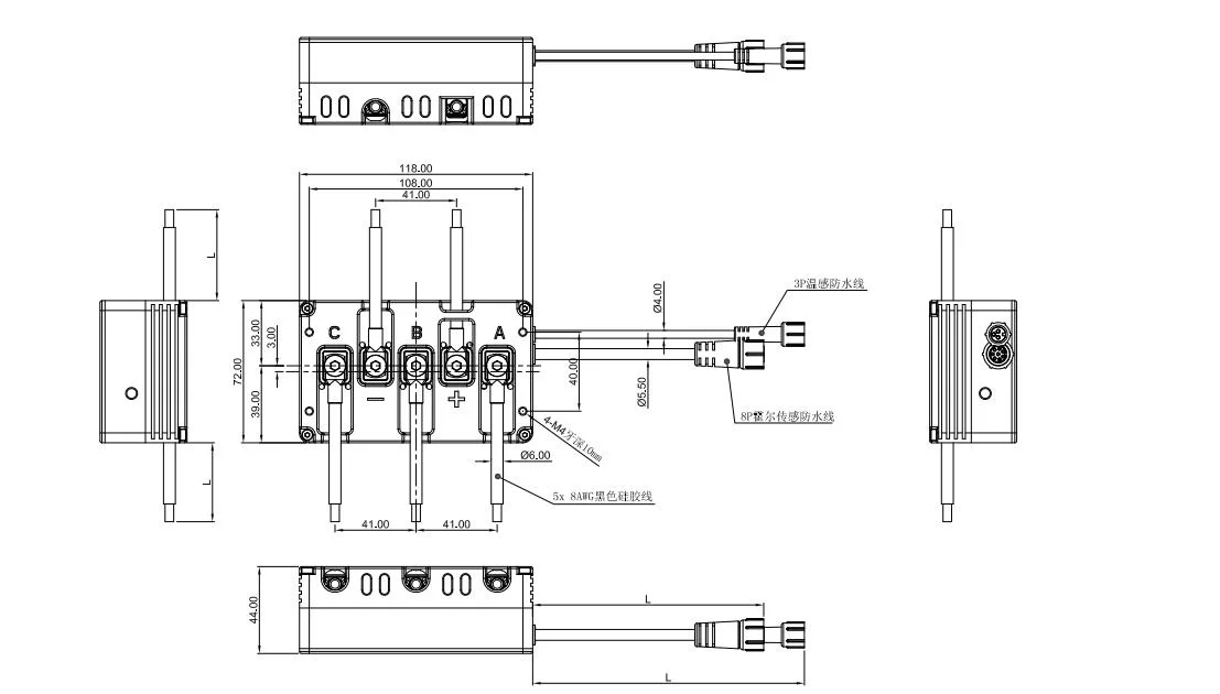 Controlador de velocidad de onda cuadrada resistente al agua Hobiba 200A 60V para sin escobillas Motor de CC