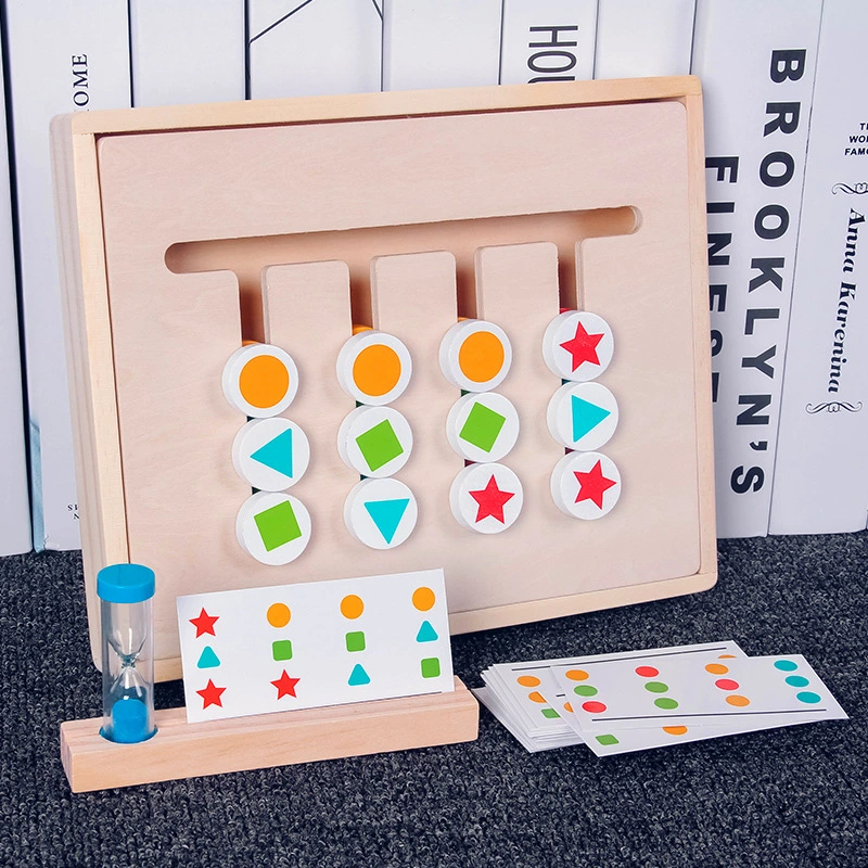 Montessori Wooden Four-Color Matching Game Logic Early Educational Toys