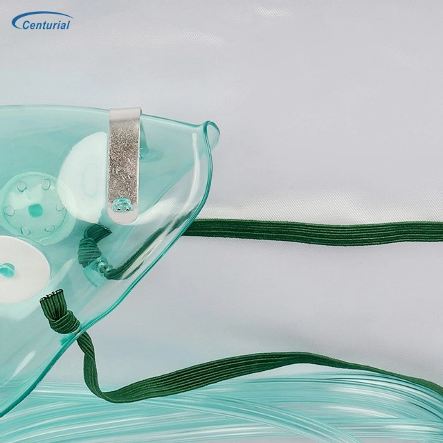 قناع أكسجين PVC طبي معتمد من قبل CE معتمد من قبل ISO مع أنابيب